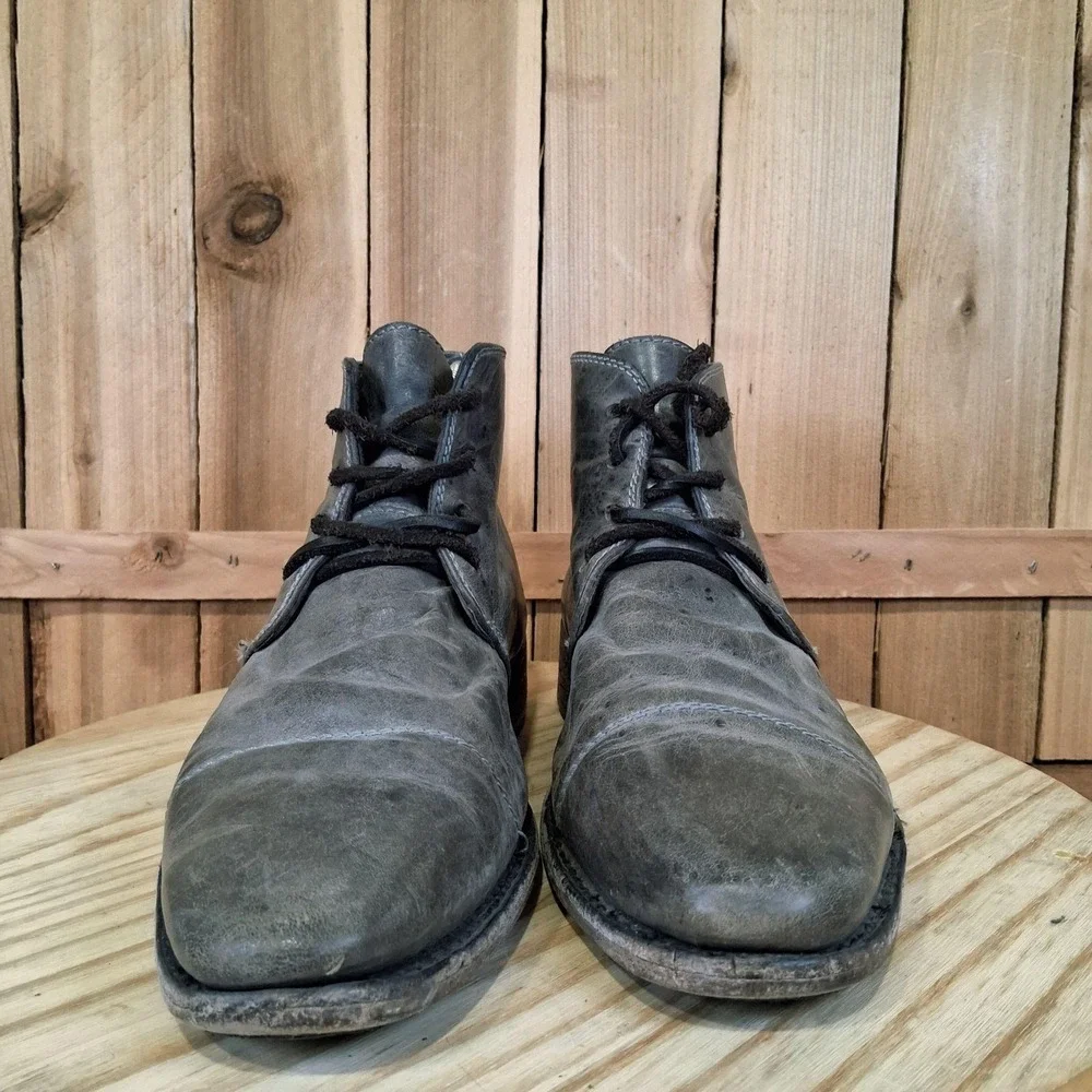 Freebird Gulch Boots Mens 8 Gray Leather Chukka Ankle Lace Up Casual‎